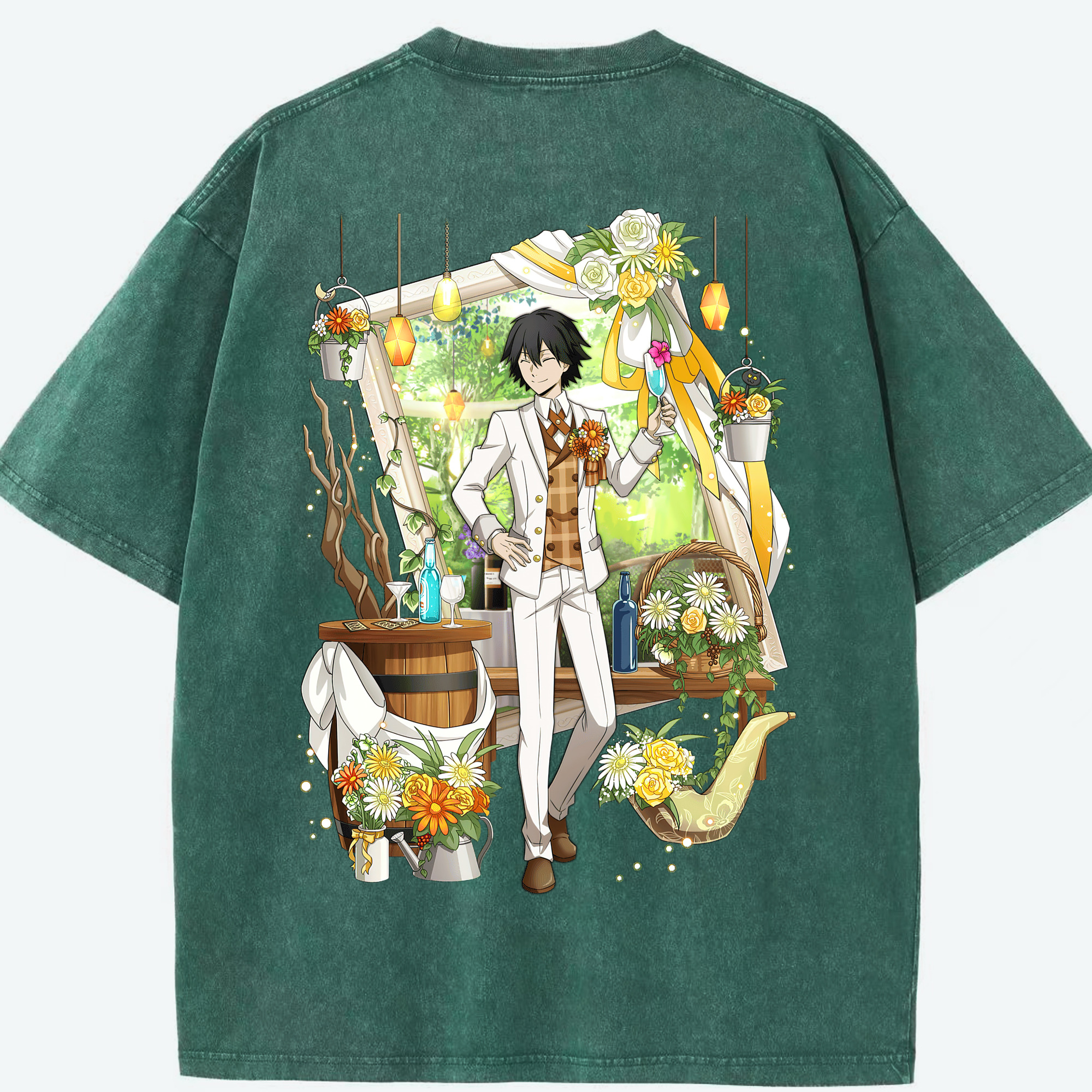 （画像用） 文豪ストレイドッグス Bungo Stray Dogs 綿100% ヴィンテージ風 半袖Tシャツ（背面プリント）